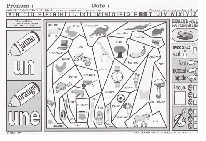 Coloriage Magique Cp Lecture - Magique à imprimer